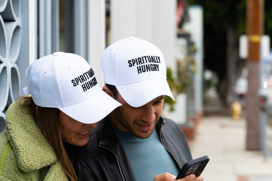 Spiritually Hungry Baseball Cap Hat (White)