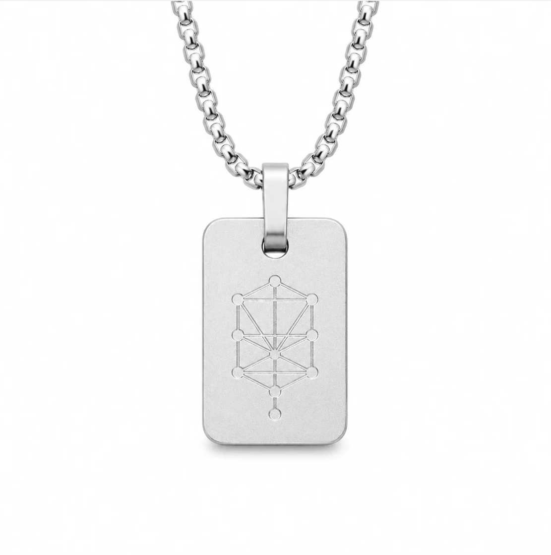 Nano Zohar Necklace - Full 23 Volume Aramaic Zohar Nano Inscribed Kabbalah Jewelry | Obsidian Noir, Lumina, Eclipse Editions | Aluminum Frame Stainless Steel Chain