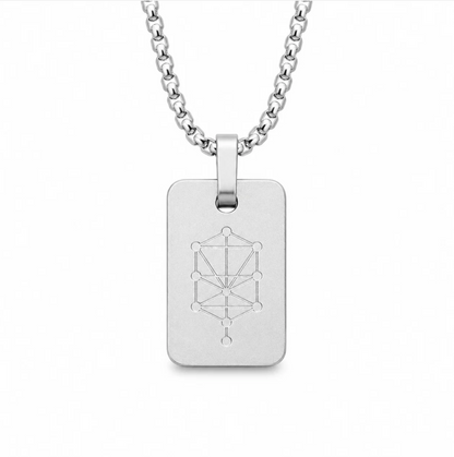 Nano Zohar Necklace - Full 23 Volume Aramaic Zohar Nano Inscribed Kabbalah Jewelry | Obsidian Noir, Lumina, Eclipse Editions | Aluminum Frame Stainless Steel Chain