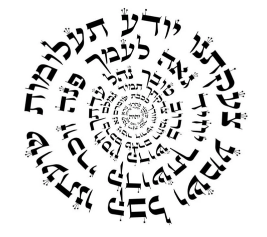 Hebrew Letter Art: Ana Beko'ach Prayer 8x10 by Yosef Antebi